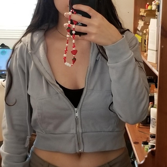 Brandy Melville christy hoodie in periwinkle - Picture 3 of 6